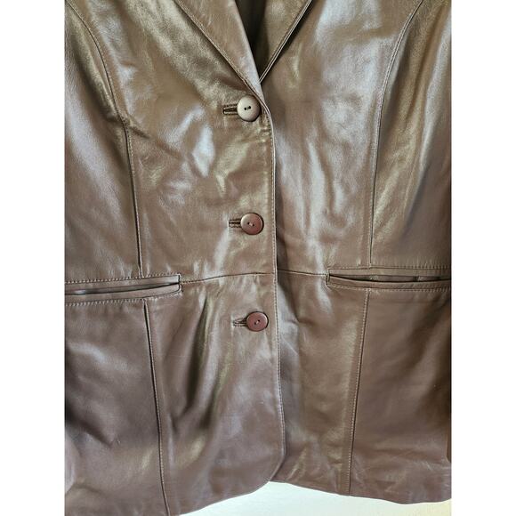 Pamela McCoy Collections Women's Genuine Leather Jacket-M - Picture 9 of 9